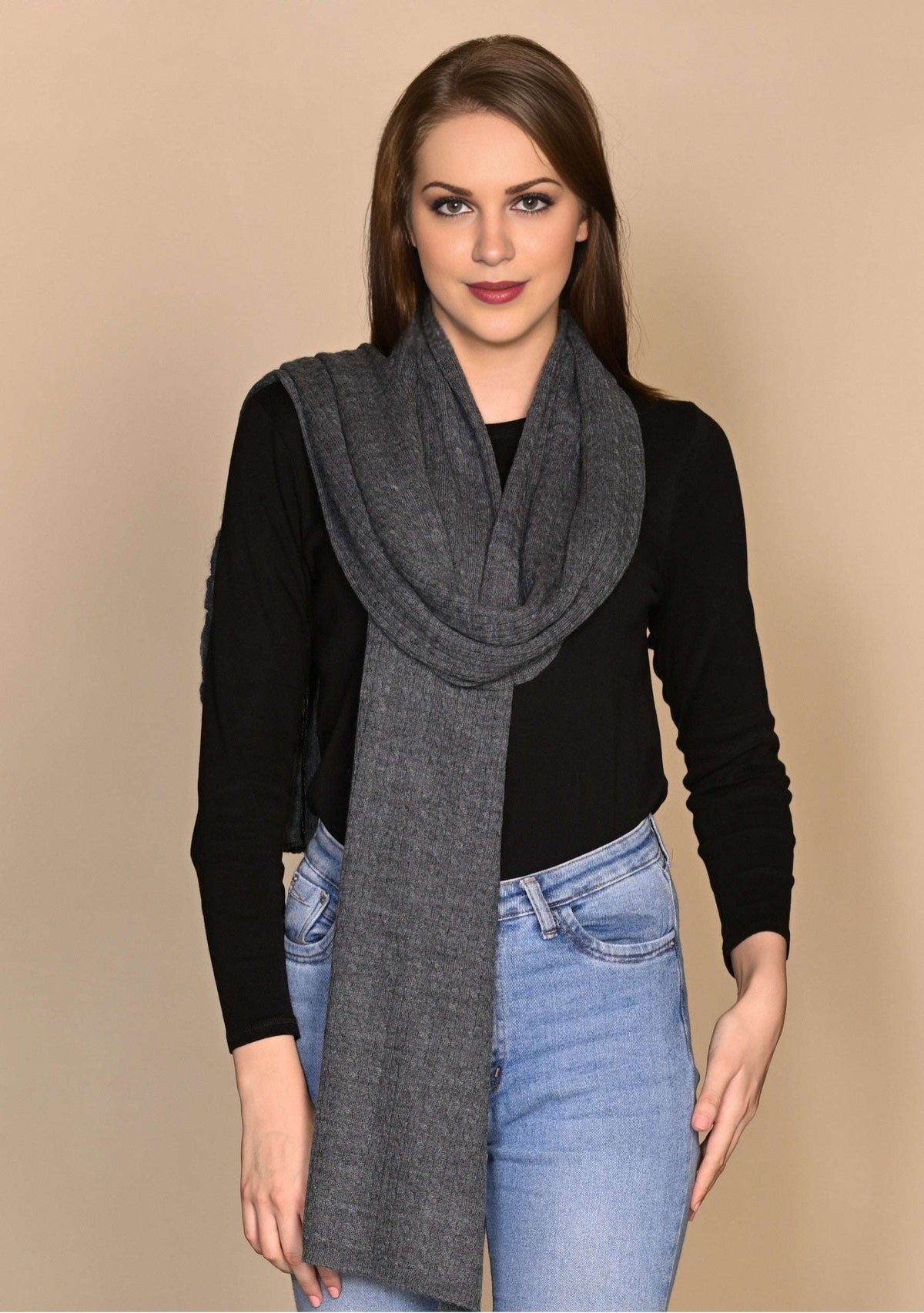 Dk. Gray Melange Wool Muffler