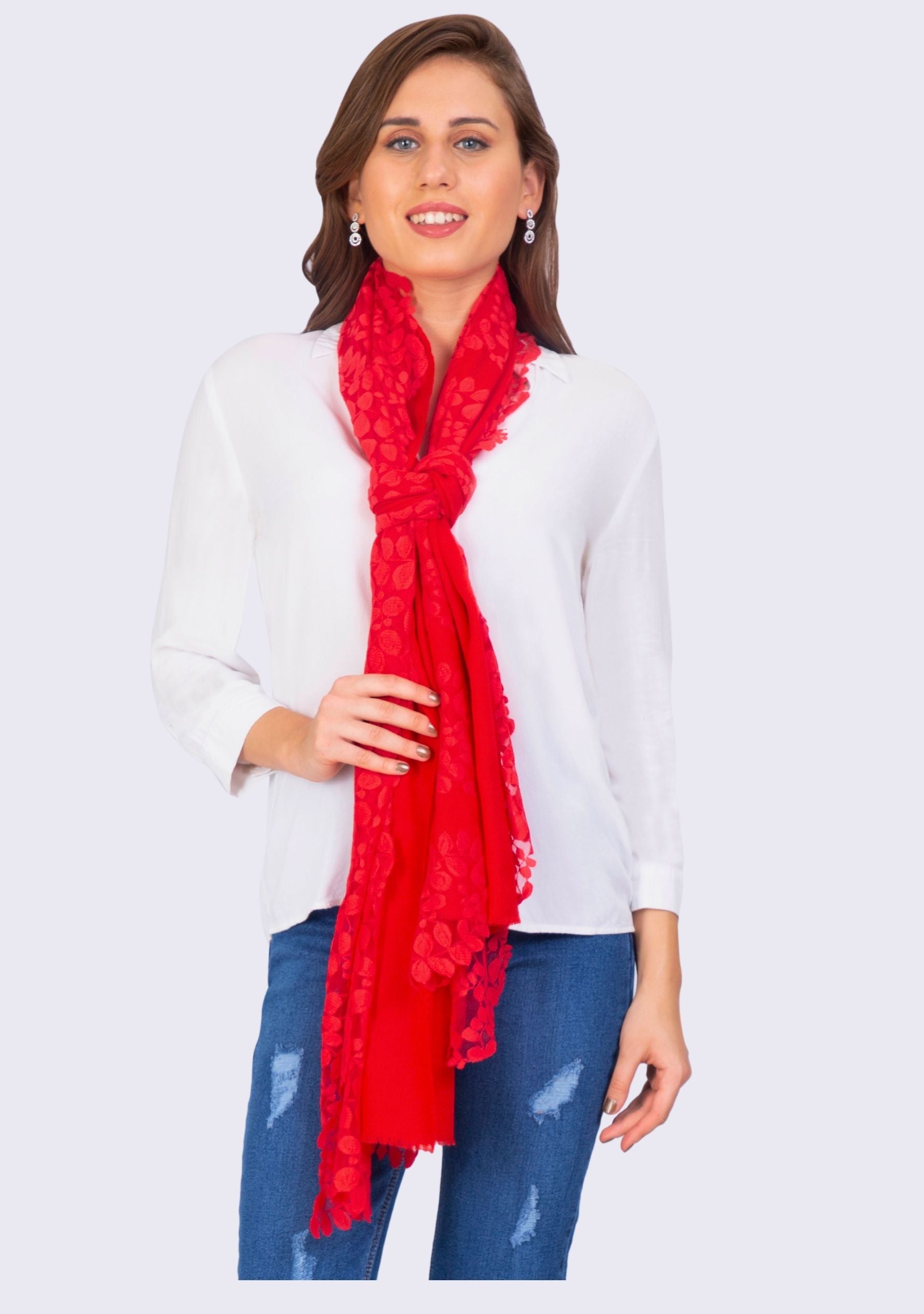 Tomato Red Silk & Wool Scarf
Tomato Red Lace