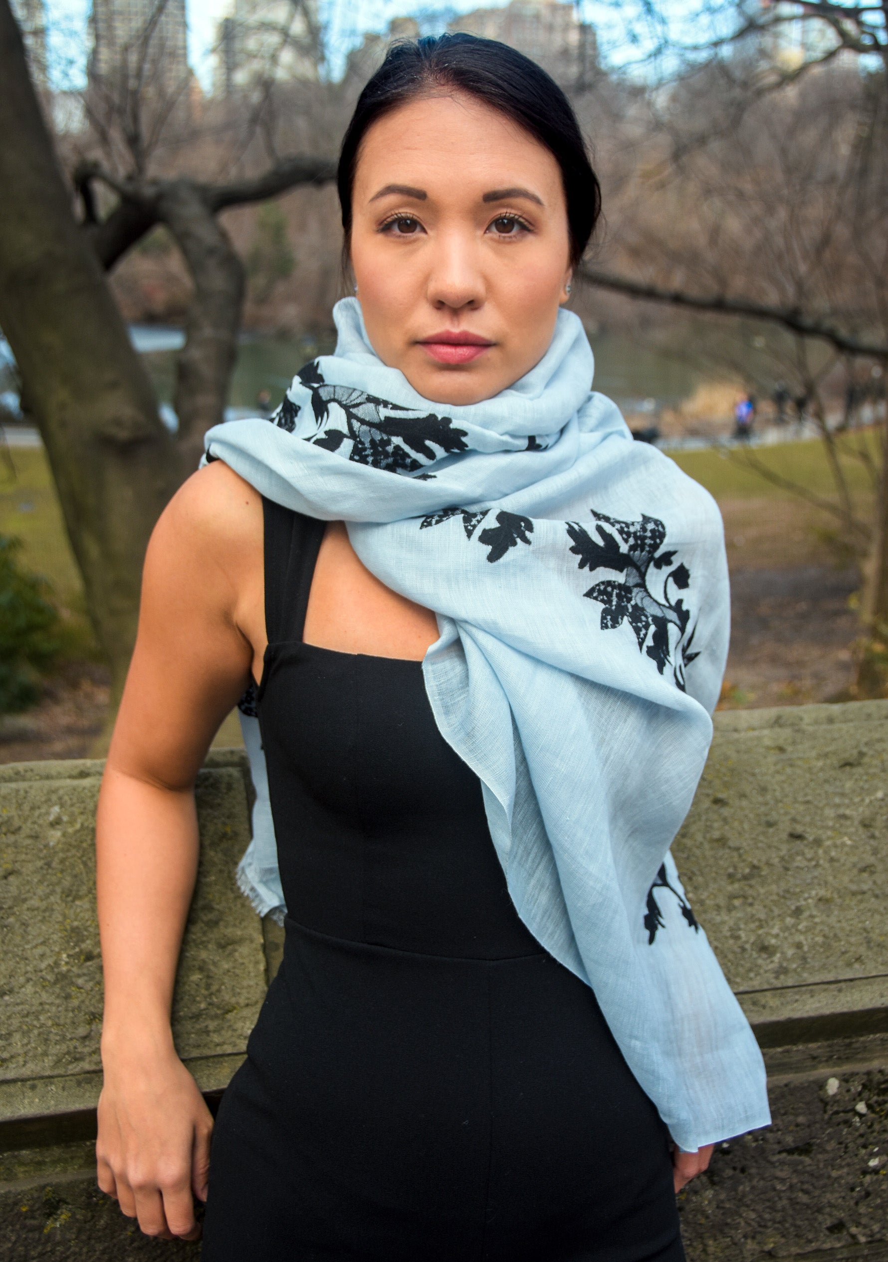Powder Blue Linen & Modal Scarf
Black Lace