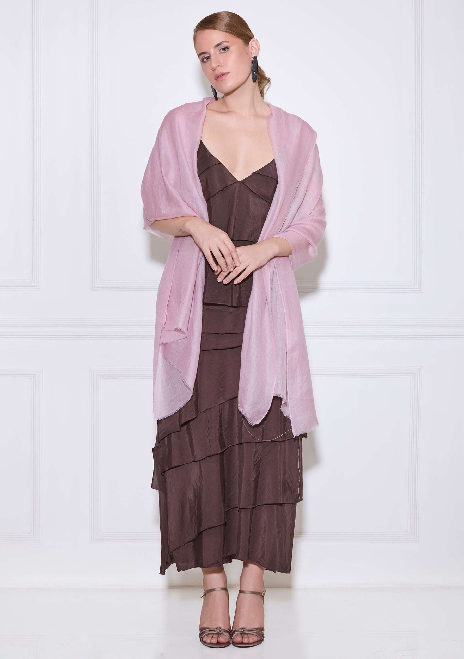 Soft Pink Superfine Cashmere Pashmina Scarf