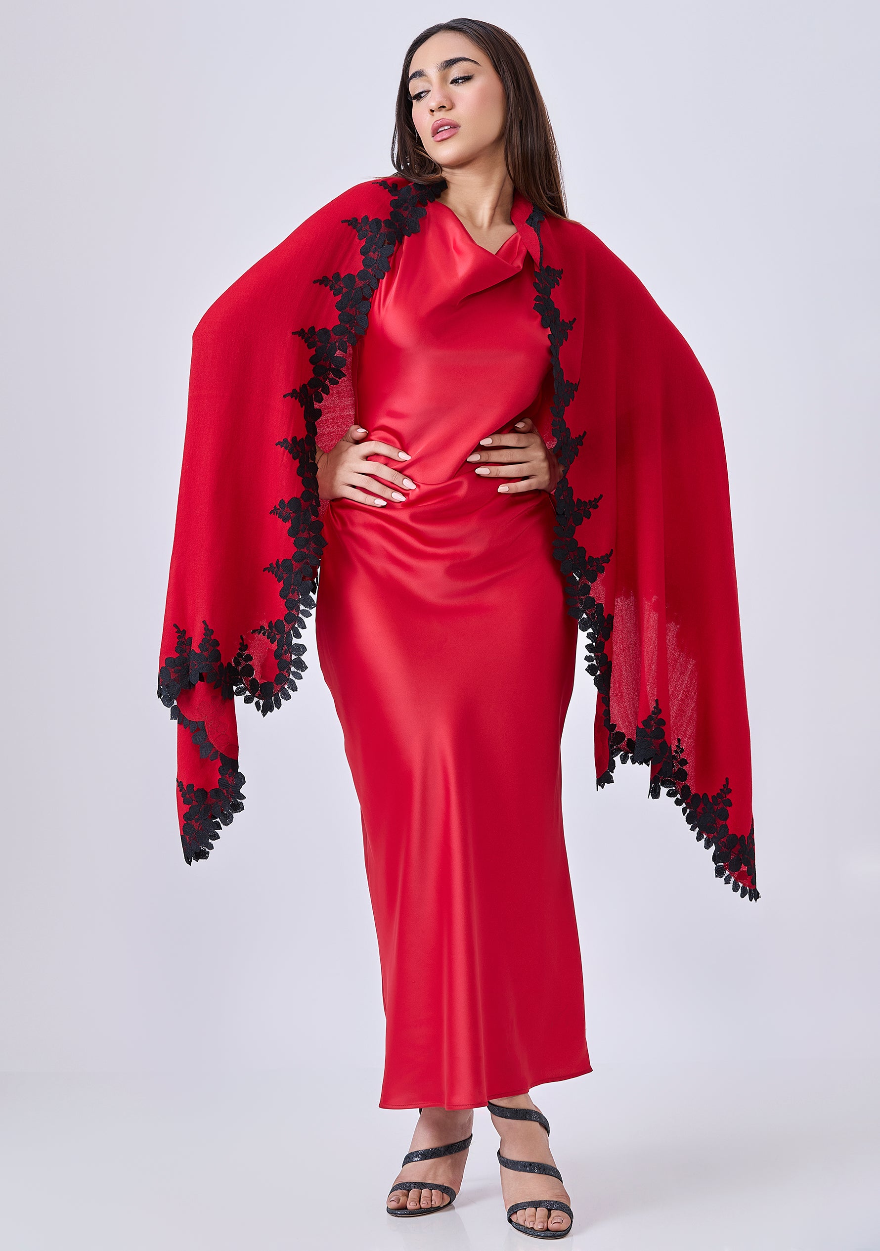 Red Silk & Wool Scarf
Black Lace