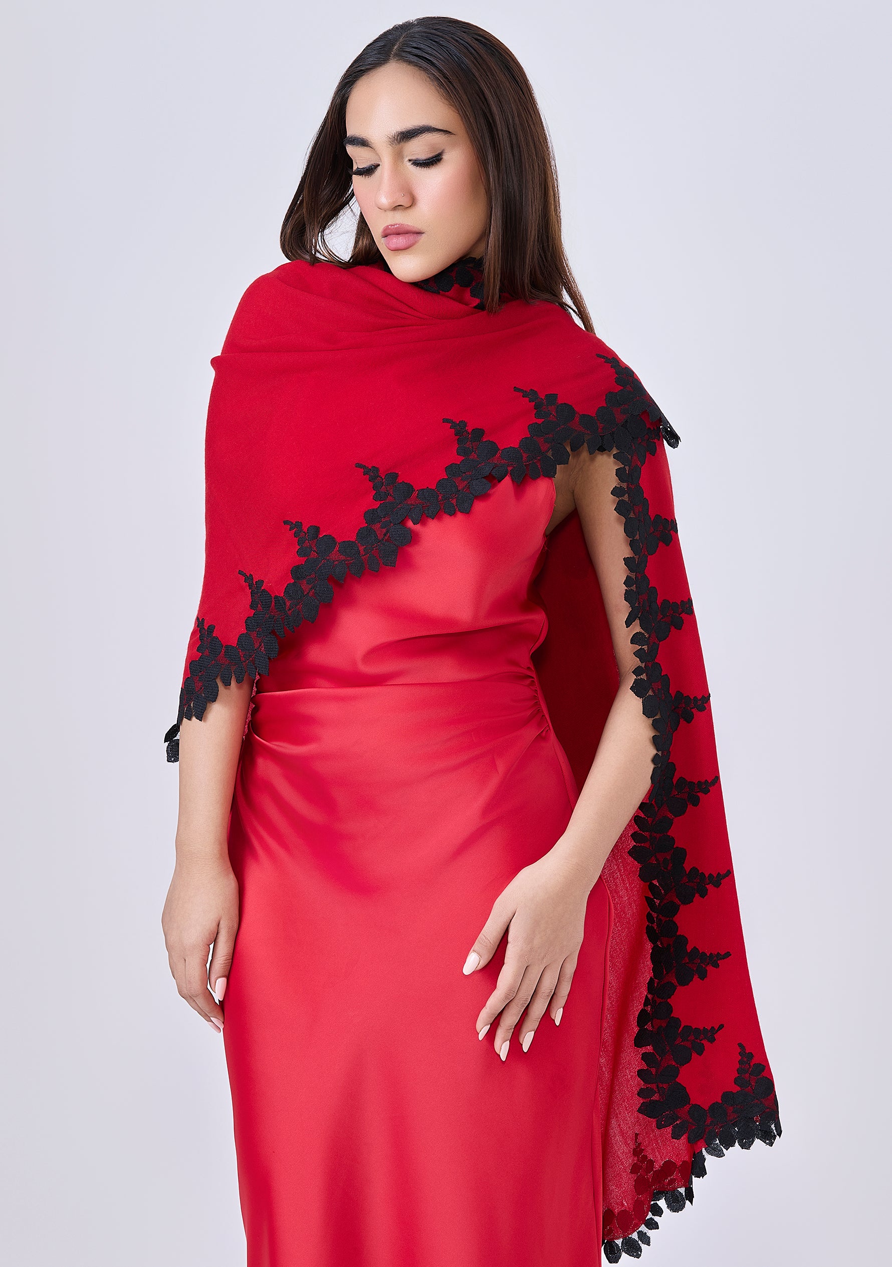 Red Silk & Wool Scarf
Black Lace