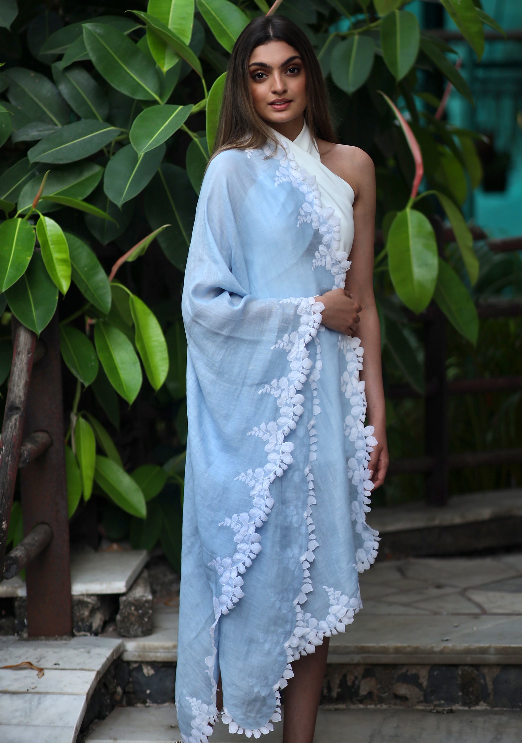 Powder Blue Linen & Modal Scarf
Ivory Lace