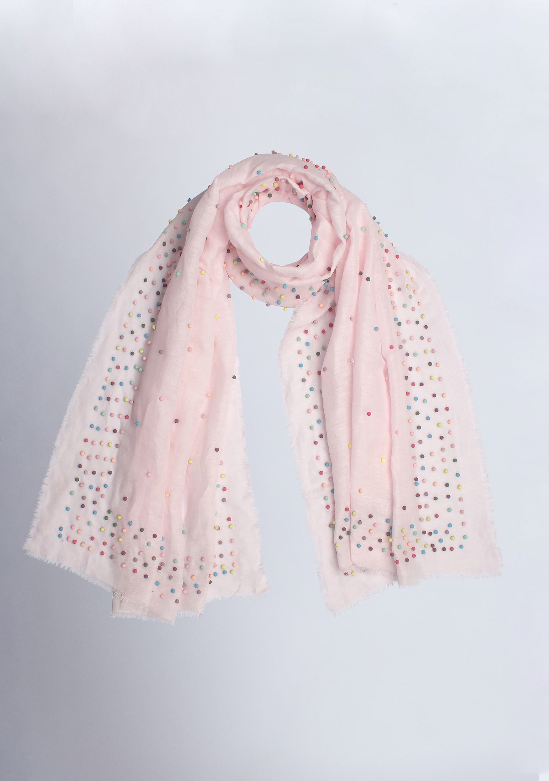 Pink Linen & Modal Scarf
Multi-colored Pearls