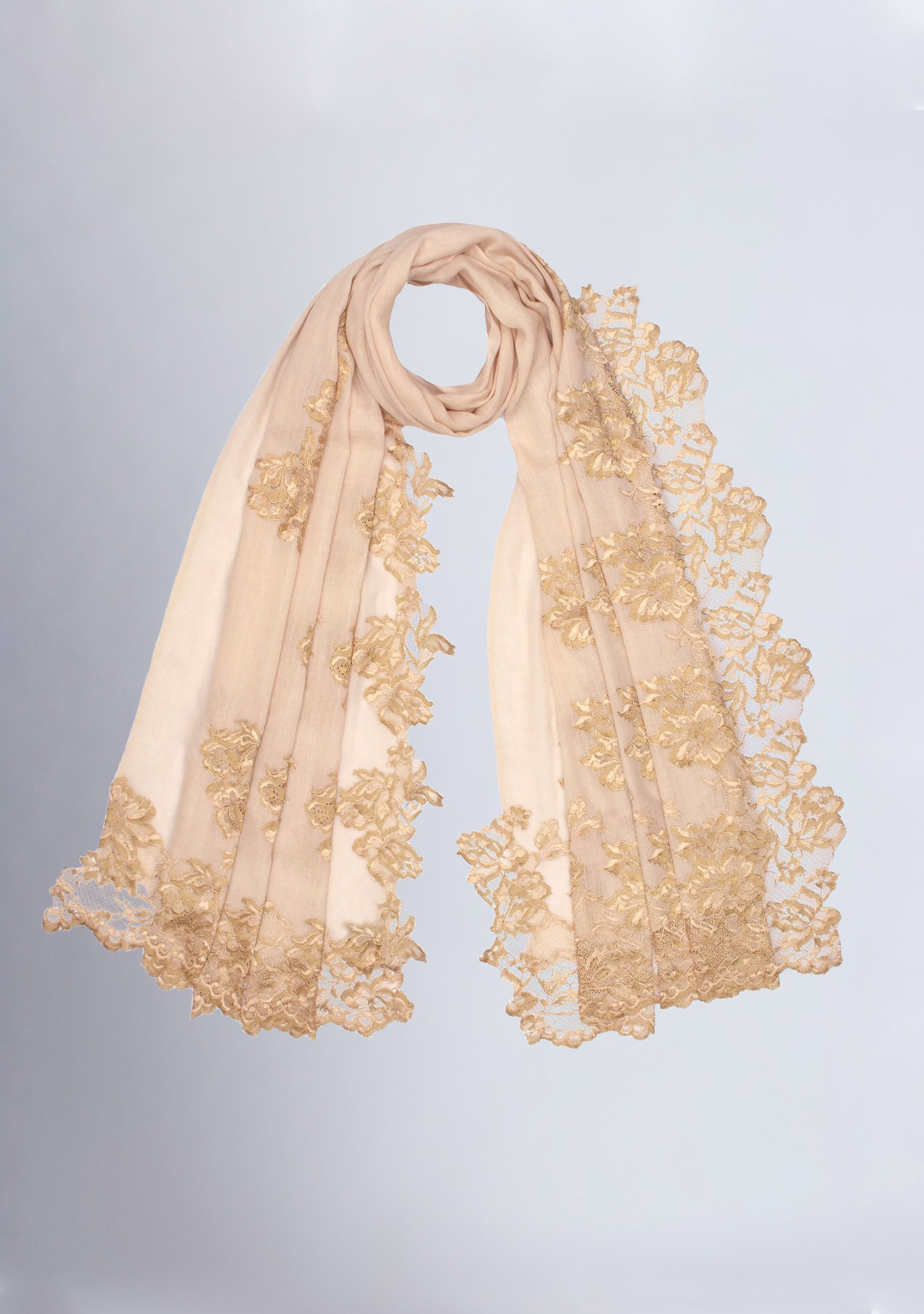 Beige Cashmere Scarf
Gold Lace