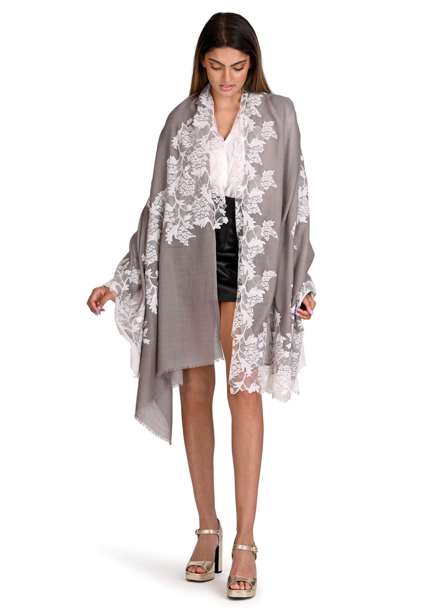 Mousse Wool & Silk Scarf
White Lace