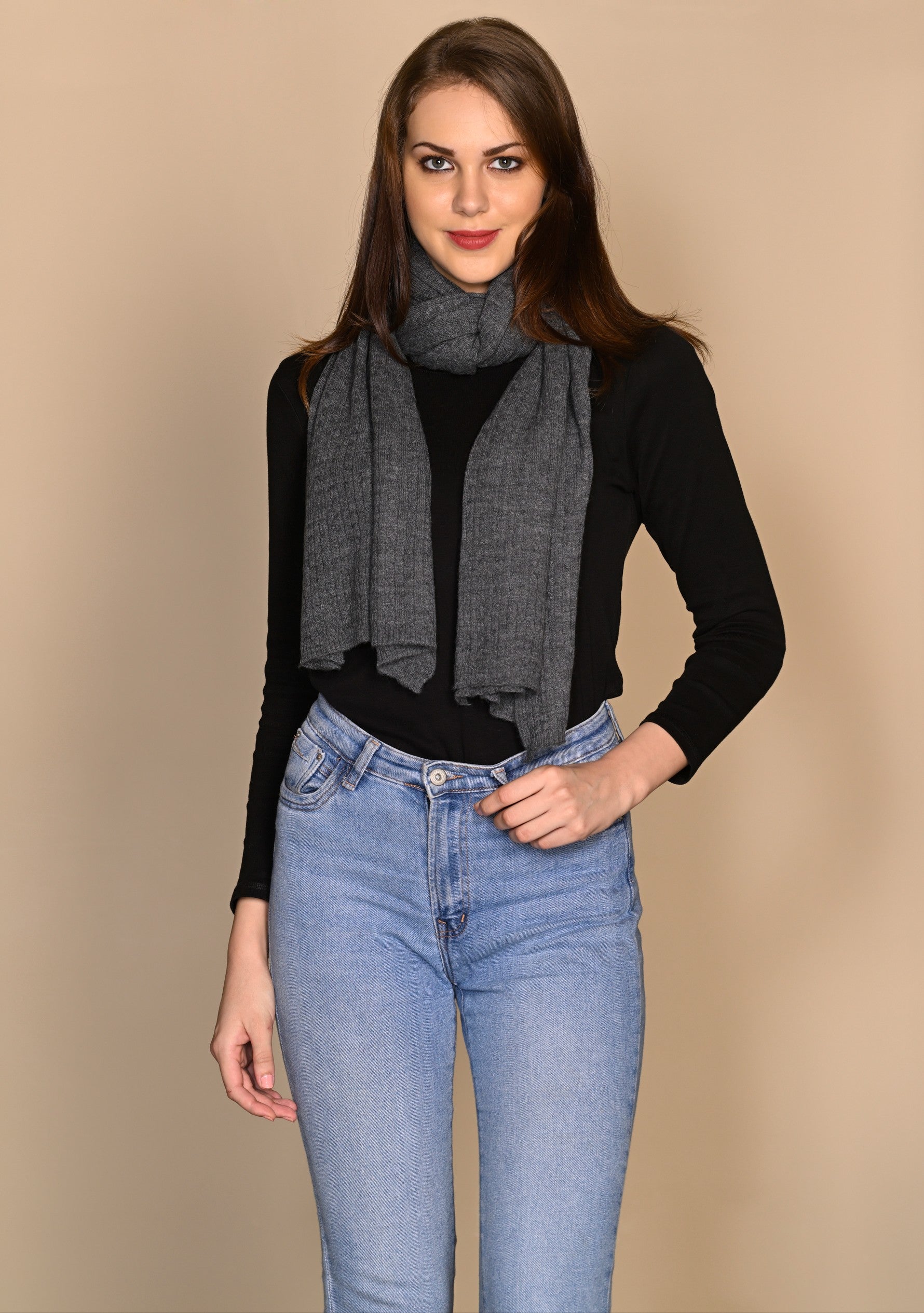 Dk. Gray Melange Wool Muffler
