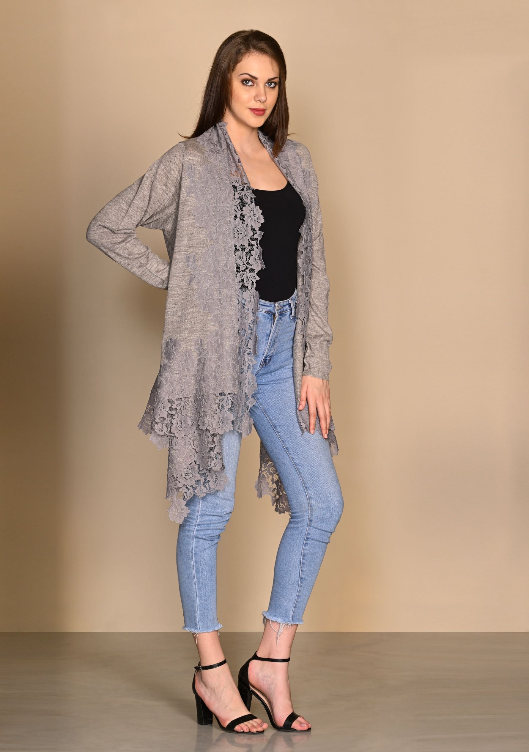Taupe Melange Wool Jacket
Mousse Lace