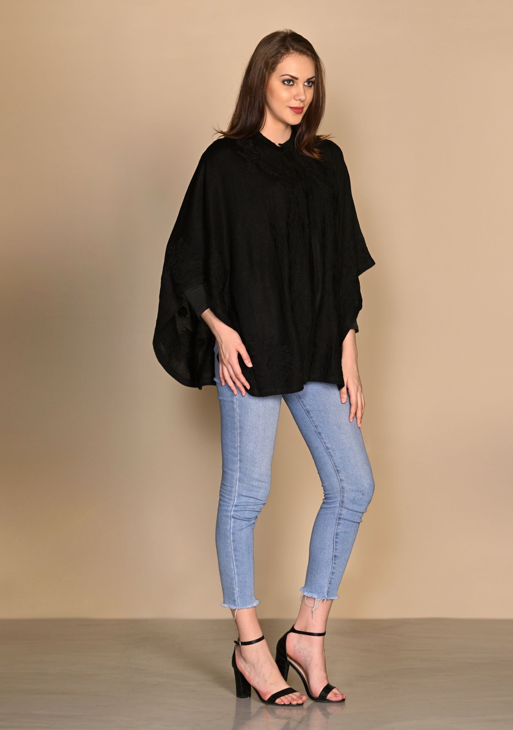 Black Wool Collared Cape
Black Lace