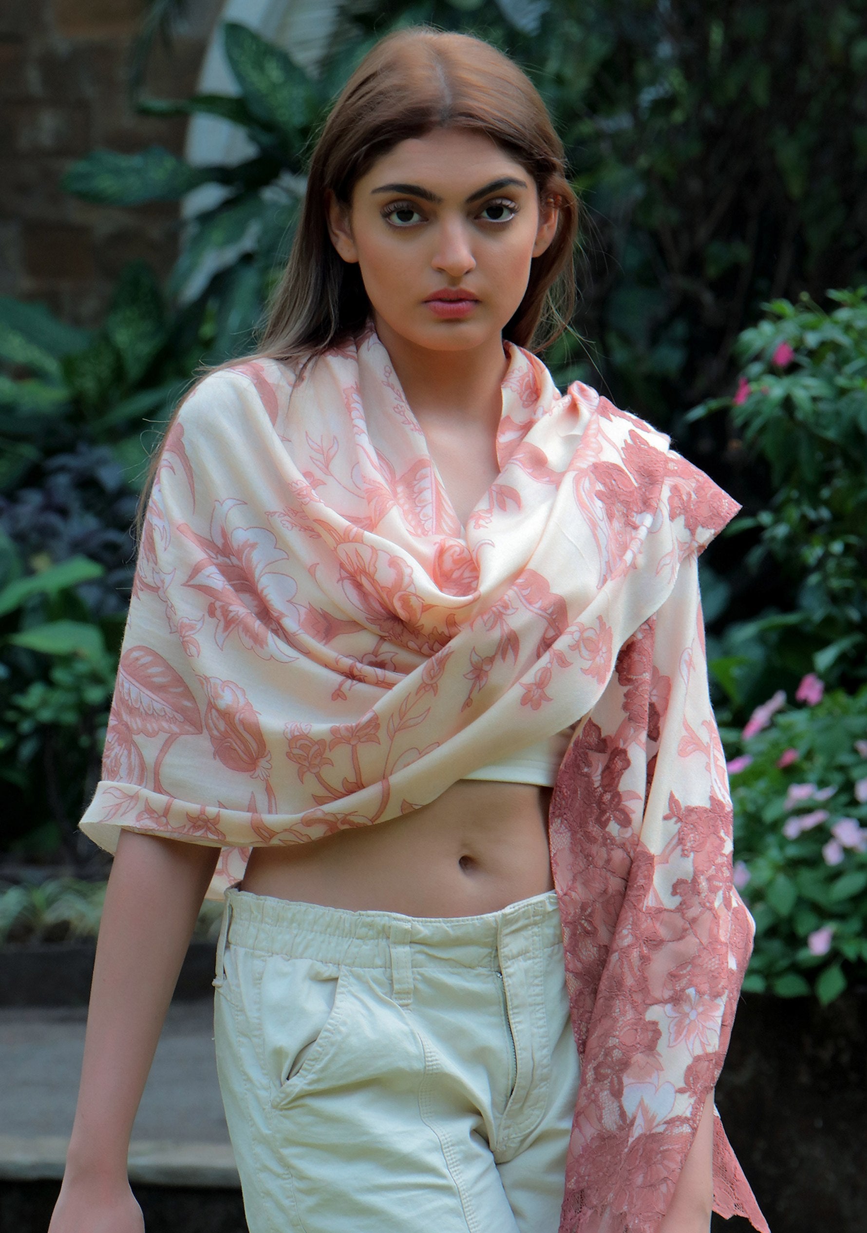 Beige Print Wool & Silk Scarf
Dk. Copper Lace