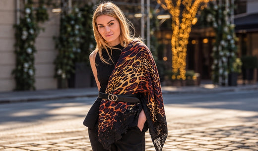 Transitional Weather Dressing: Layering a Printed Wool-Silk Scarf