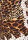 Leopard Print Modal and Silk Scarf with a Scalloped Beige Bold Leaf Lace Border