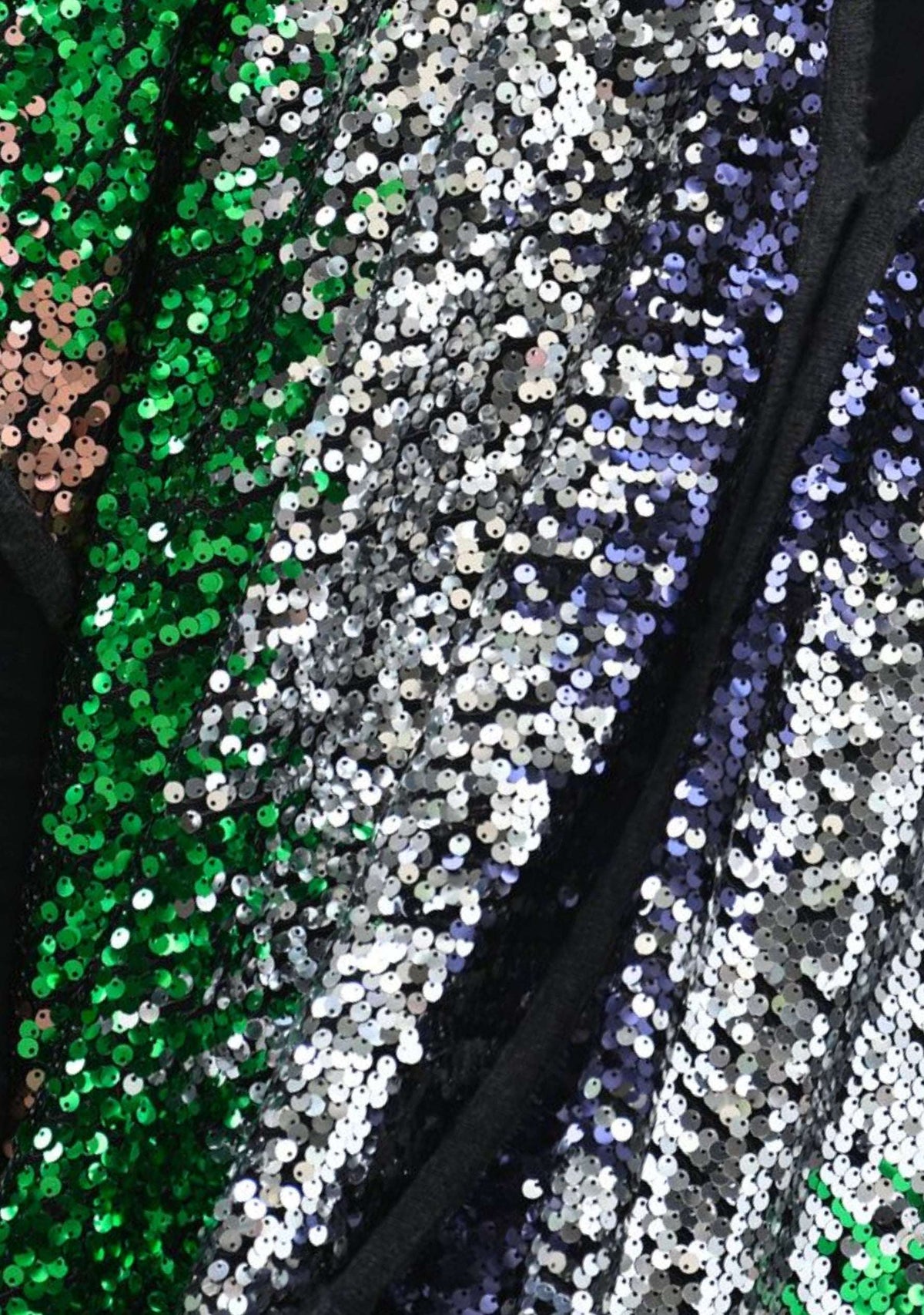 Multi-Colored Sequin & Charcoal Melange Wool Cape