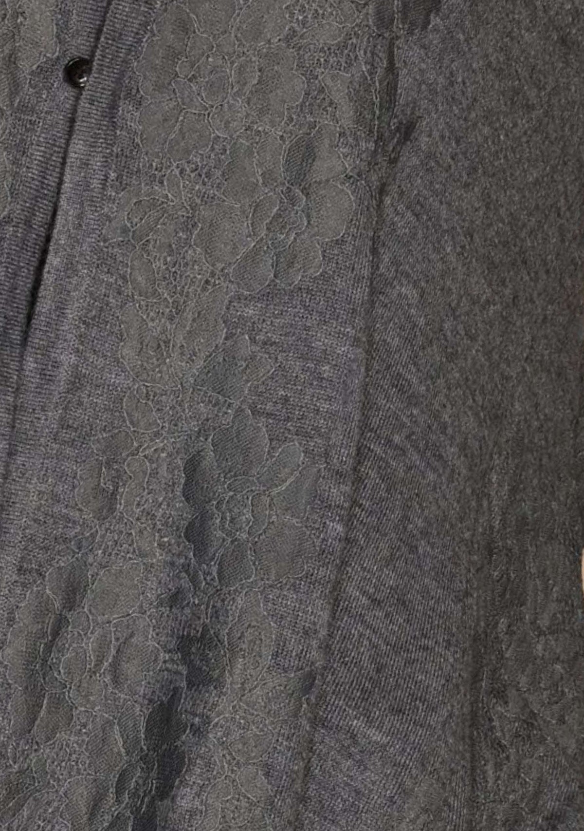 Dk. Gray Melange Wool Collared CapeDk. Gray Lace