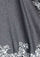 Dk. Gray Melange Wool Poncho Ivory Lace