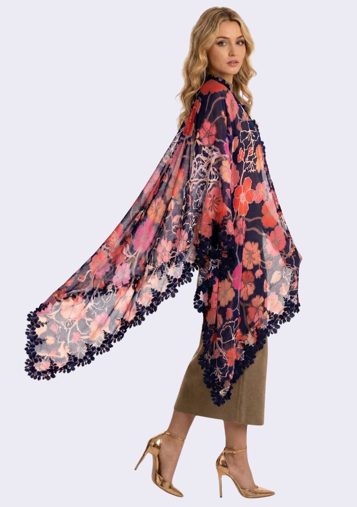 Navy Blue Print Modal & Silk Scarf
Navy Blue Lace