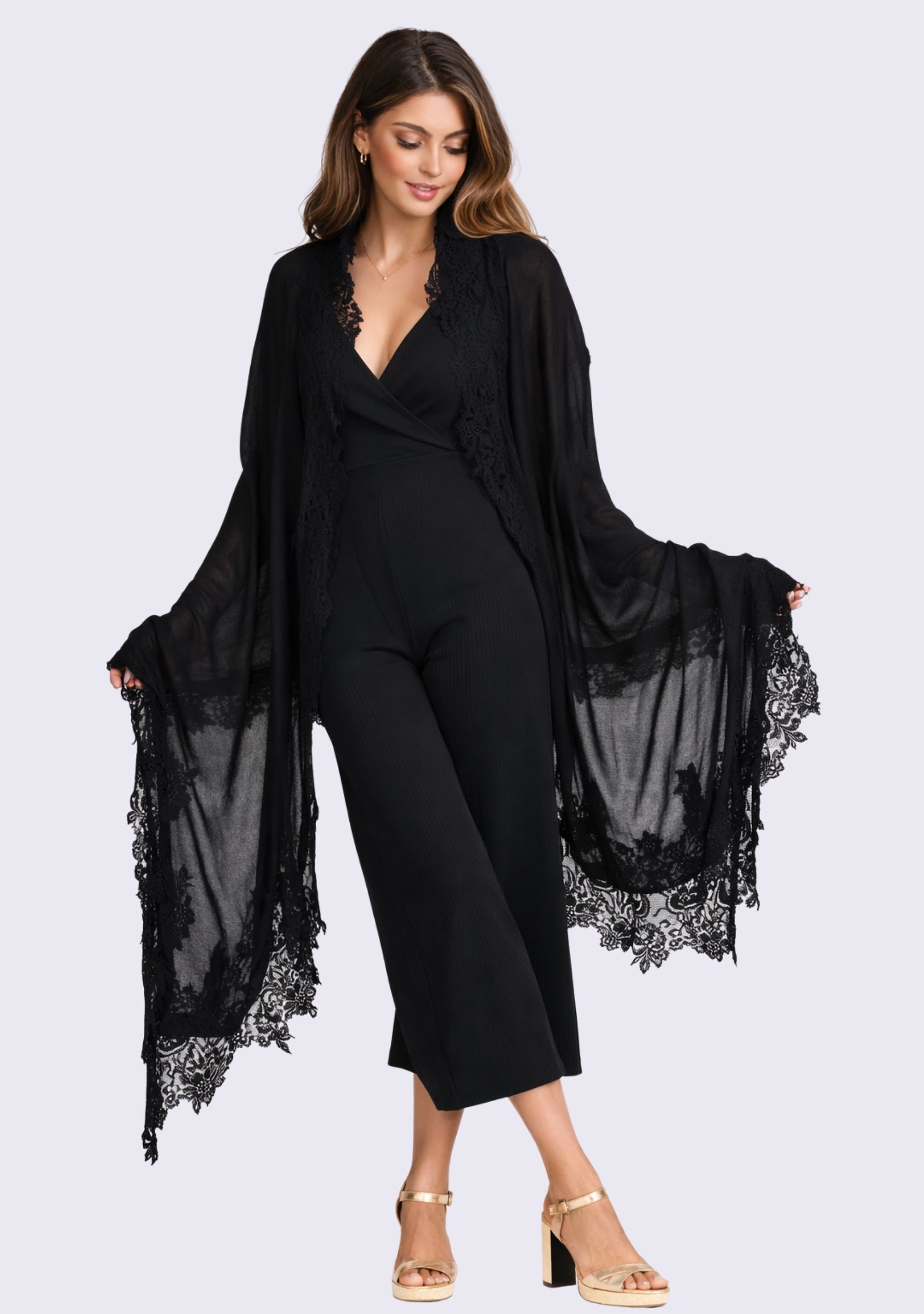 Black Wool & Silk Scarf
Black Lace