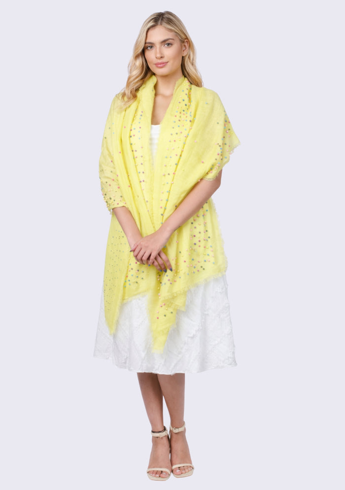 Yellow Linen & Modal Scarf
Multi-colored Pearls