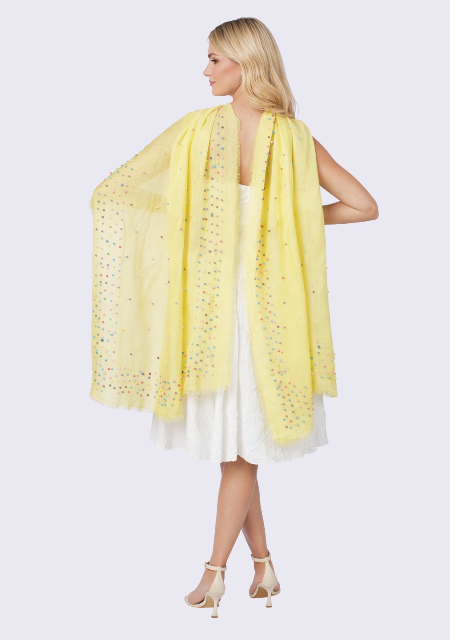 Yellow Linen & Modal Scarf
Multi-colored Pearls