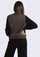 Black & Tobacco Brown Leopard Jacquard Jacket and Black Pant Lounge Set
