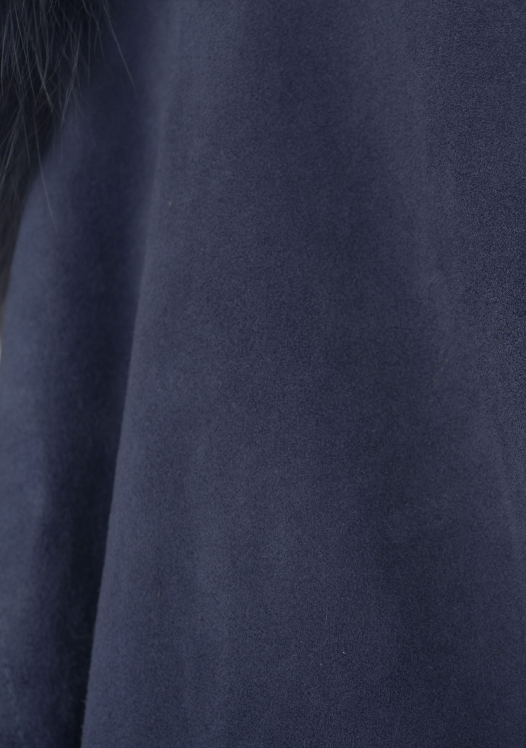 Navy Blue Suede Leather Sleeveless Jacket 
Navy Blue Fur & Tassels
