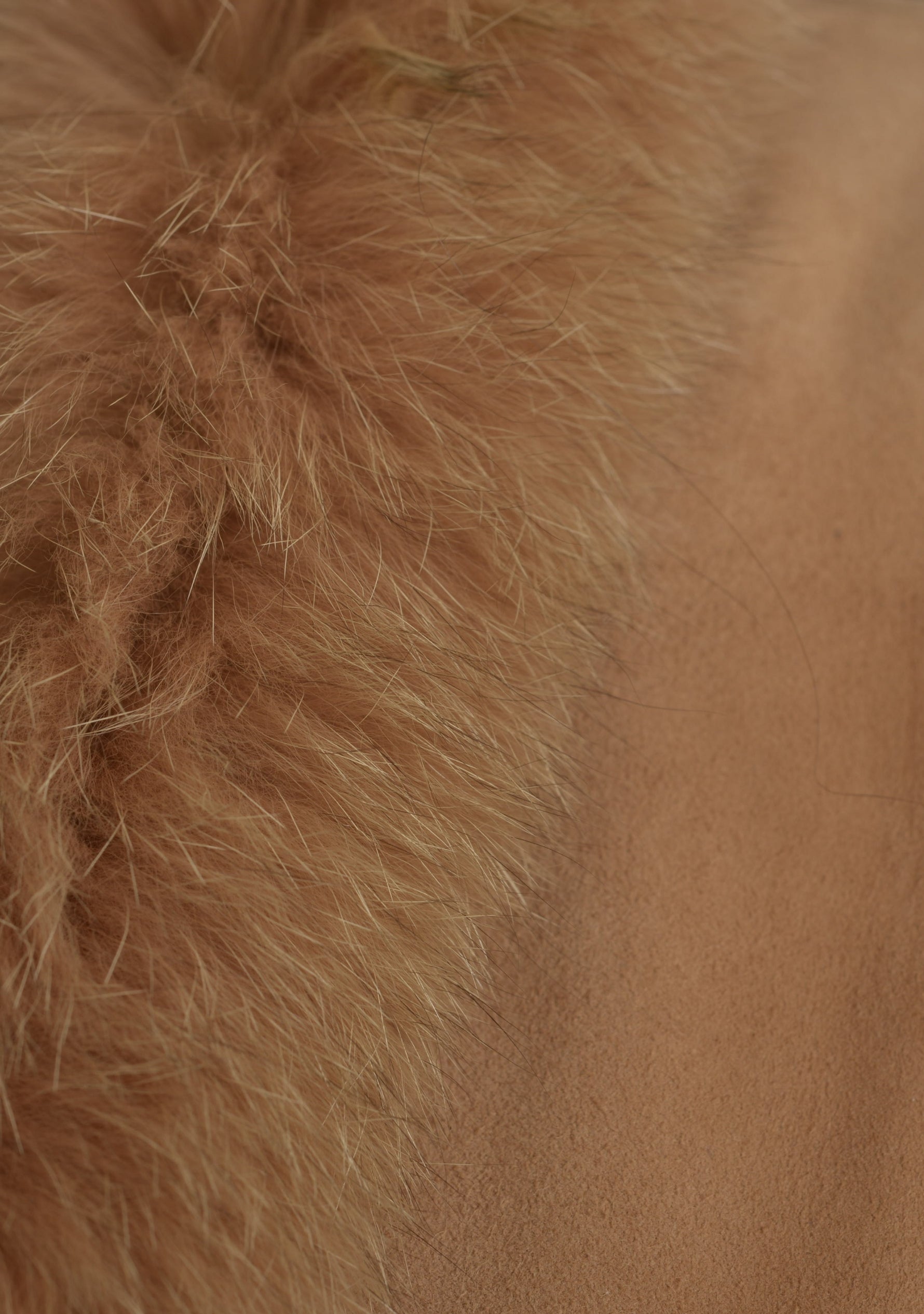 Tan Suede Leather Sleeveless Jacket 
Tan Fur & Tassels