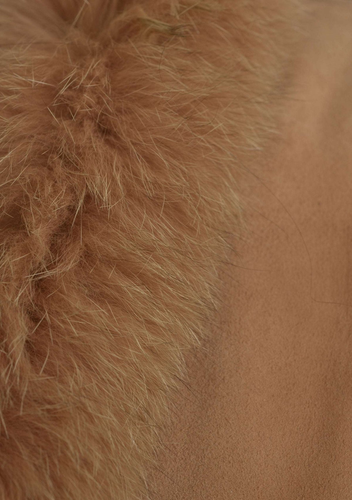 Tan Suede Leather Sleeveless Jacket 
Tan Fur & Tassels