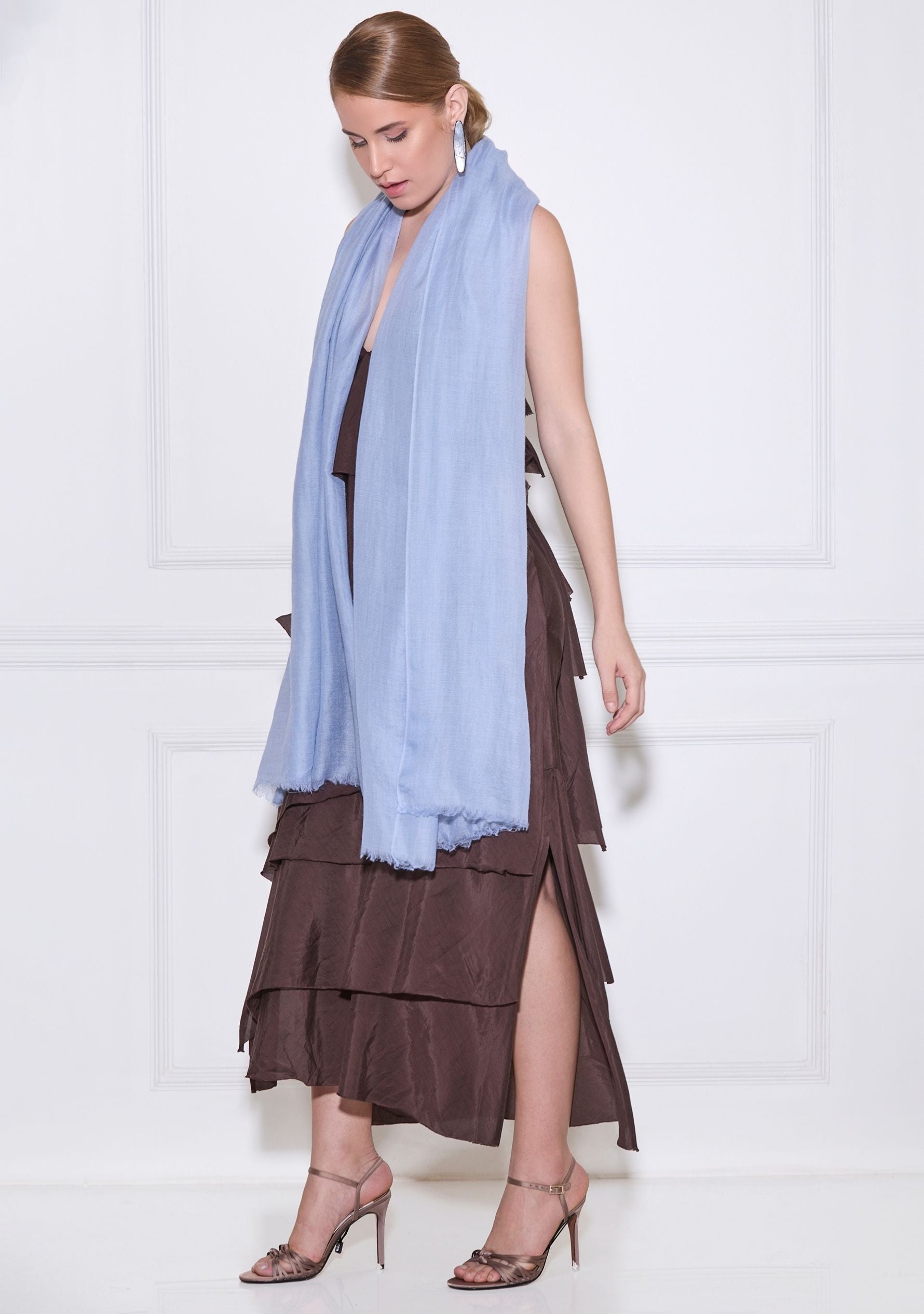 Pale Blue Superfine Cashmere Pashmina Scarf