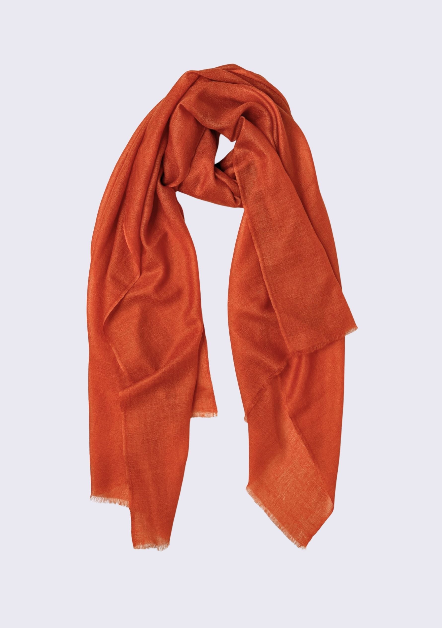 Tangerine Orange Superfine Cashmere Pashmina Scarf