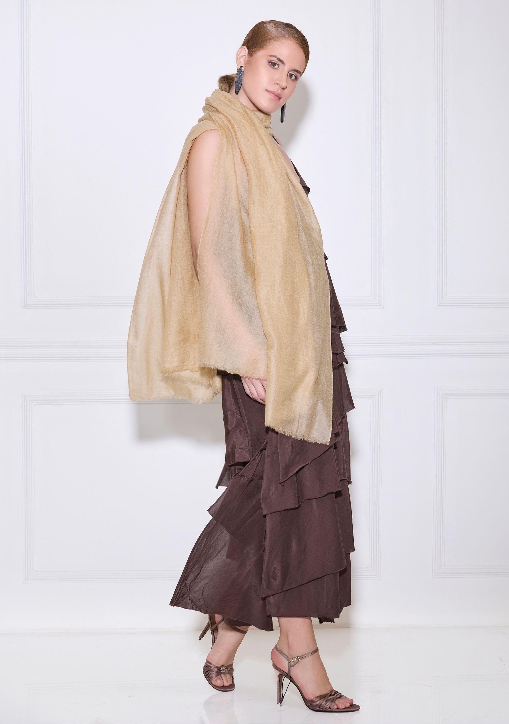 Sand Superfine Cashmere Pashmina Scarf