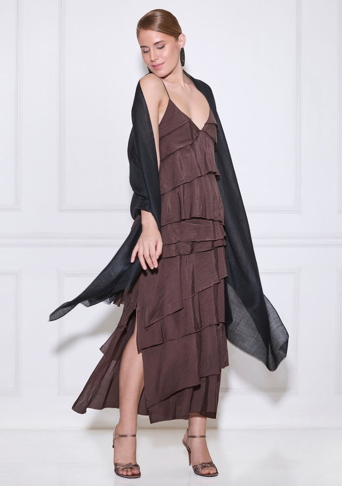 Black Superfine Cashmere Pashmina Scarf