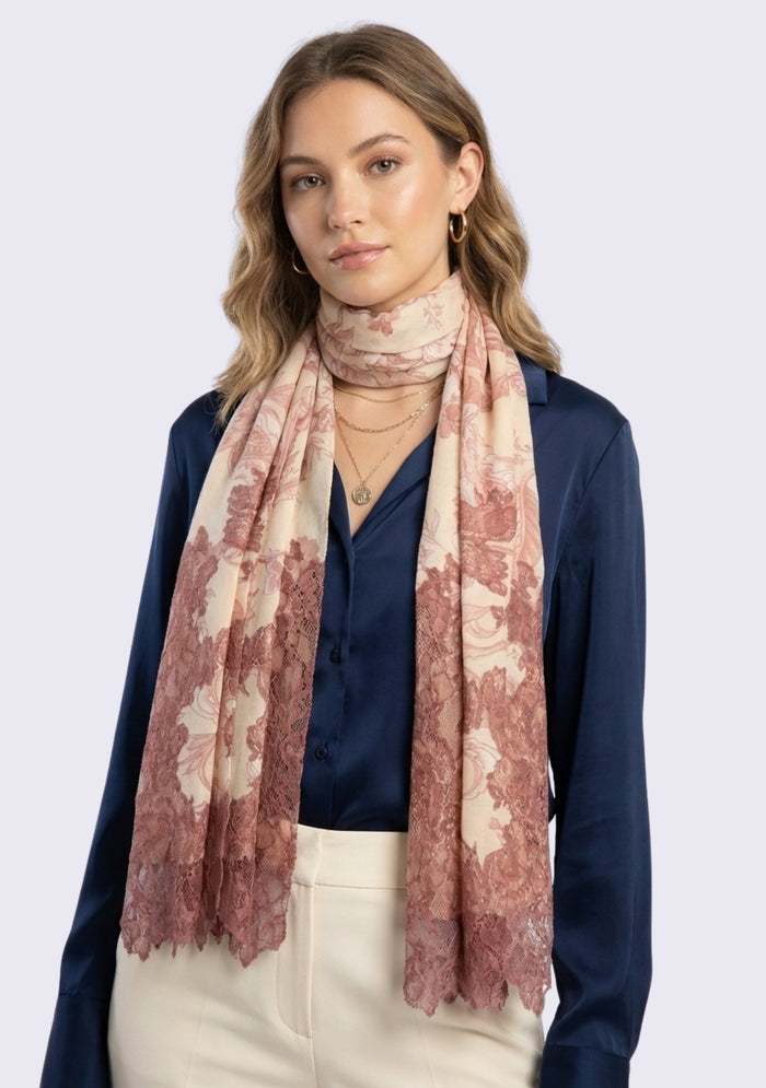 Beige Print Wool & Silk Scarf
Dk. Copper Lace