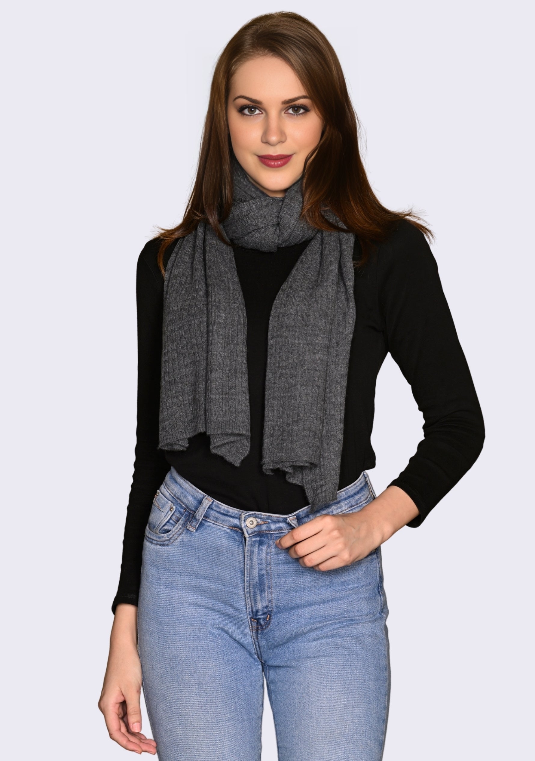 Dk. Gray Melange Wool Muffler