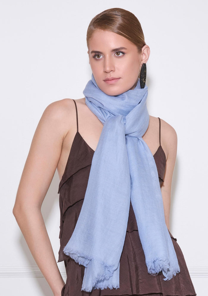 Pale Blue Superfine Cashmere Pashmina Scarf