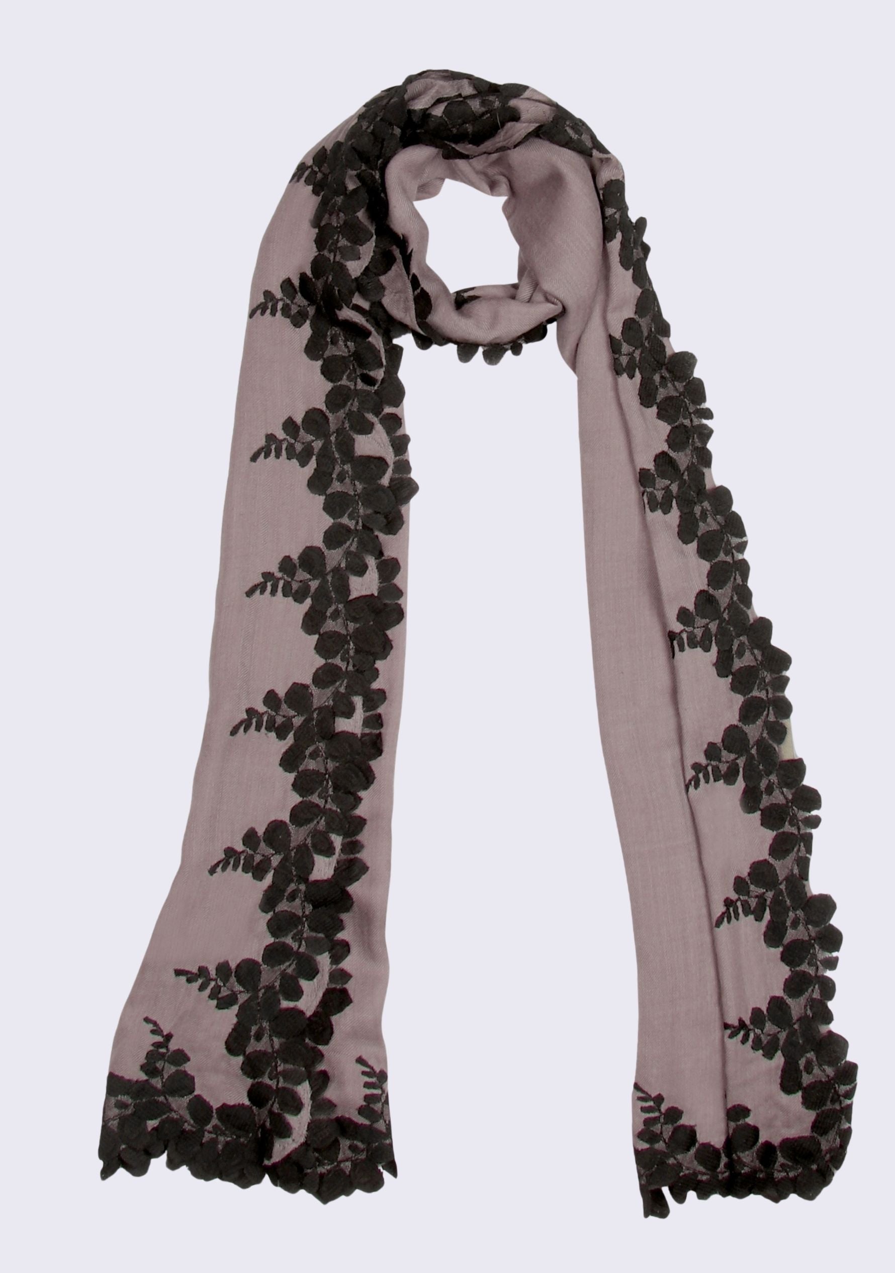 Mousse Silk & Wool Scarf 
Black Lace