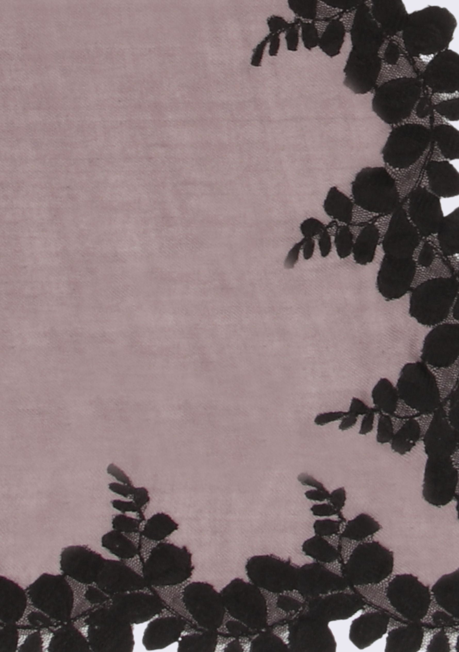 Mousse Silk & Wool Scarf 
Black Lace