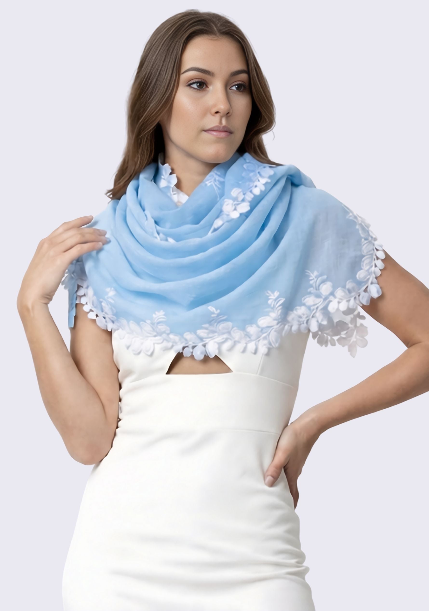 Powder Blue Linen & Modal Scarf
Ivory Lace