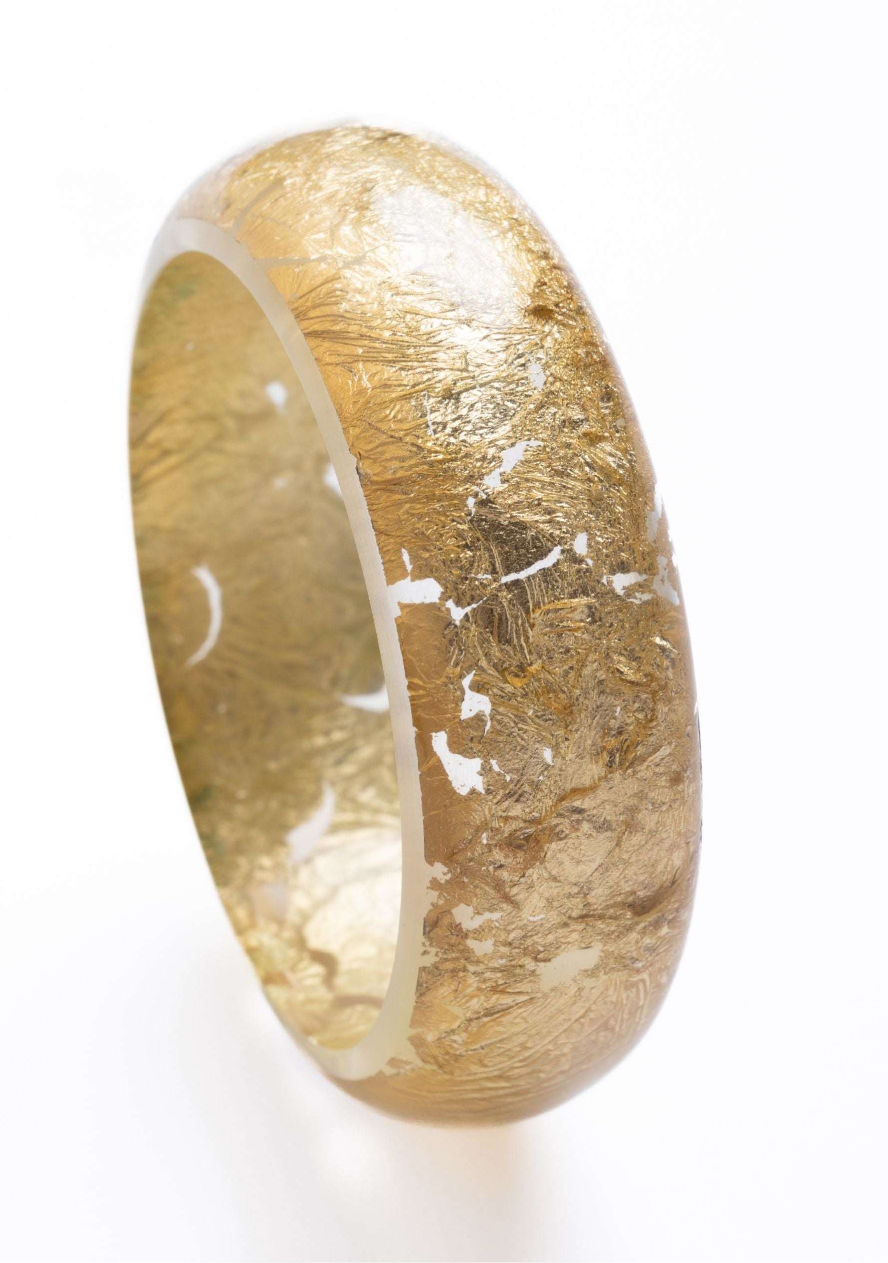 Thick Round Gold Resin Bangle jewelry