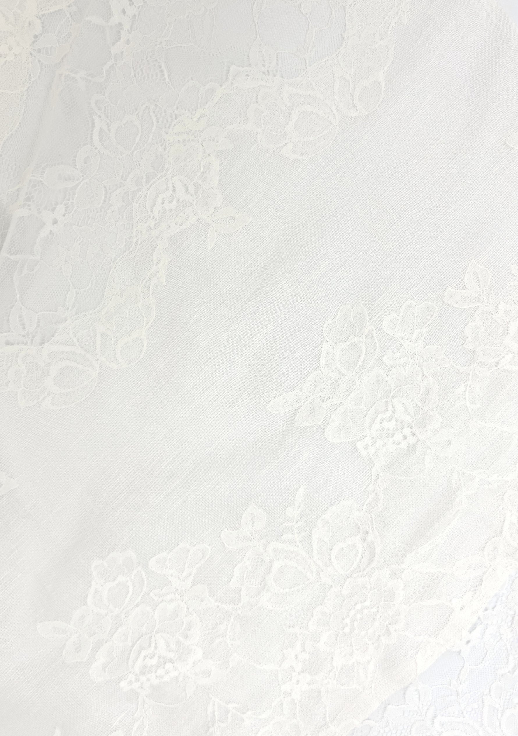 Ivory Linen & Modal Scarf Ivory Lace Panels
