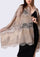 Taupe Linen & Modal Scarf  Mousse Lace Panels