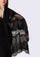 Black Linen & Modal Scarf  Black Lace Panels