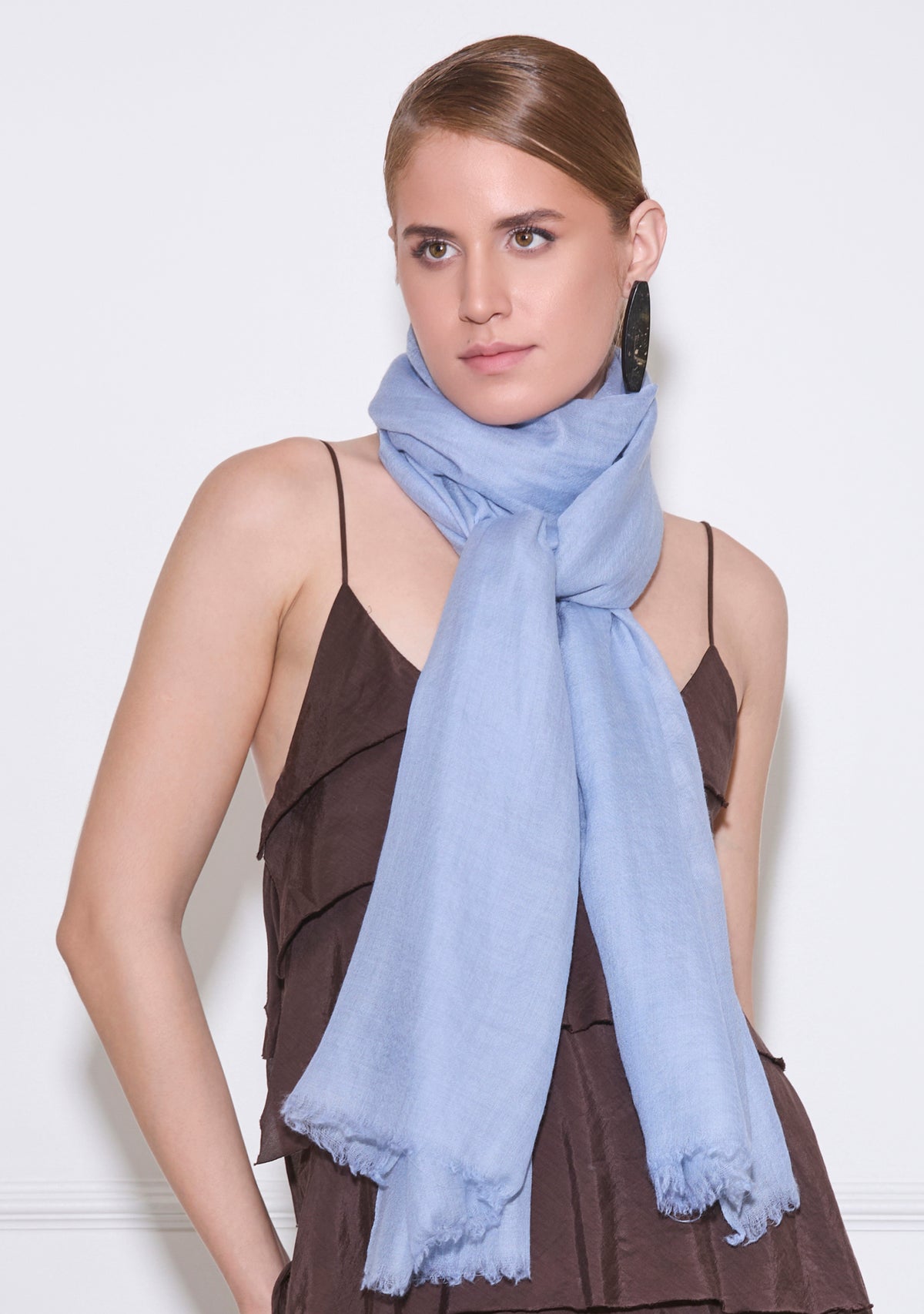 Pale Blue Superfine Cashmere Pashmina Scarf