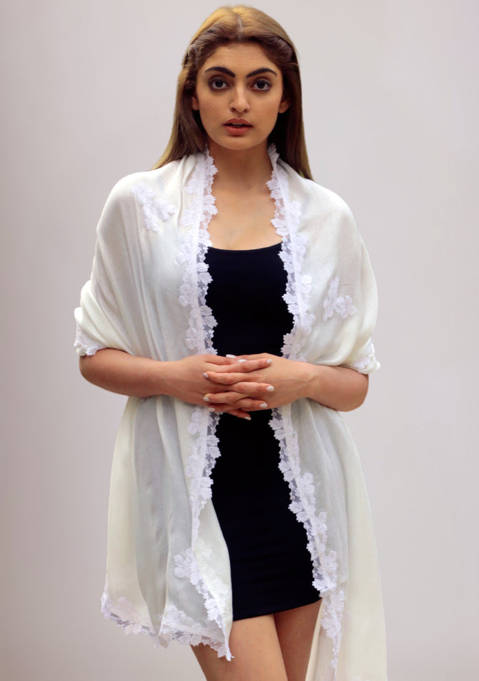 Ivory Modal Scarf 
Ivory Lace