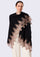 Black Wool Cape  Taupe Lace