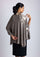 Khaki Melange Wool Cape Beige Embroidery & Natural Fur