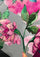 Poppy Field Print Silk Square Scarf Gunmetal & Silver Swarovski Crystals