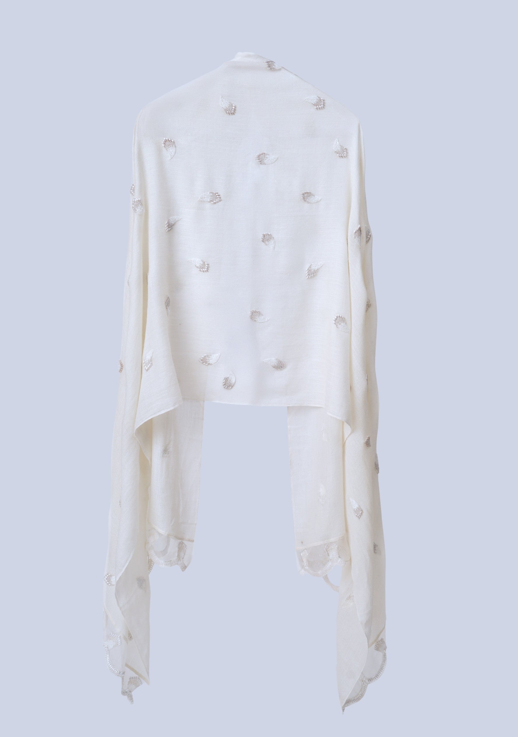 Ivory Cashmere Scarf Ivory Beads