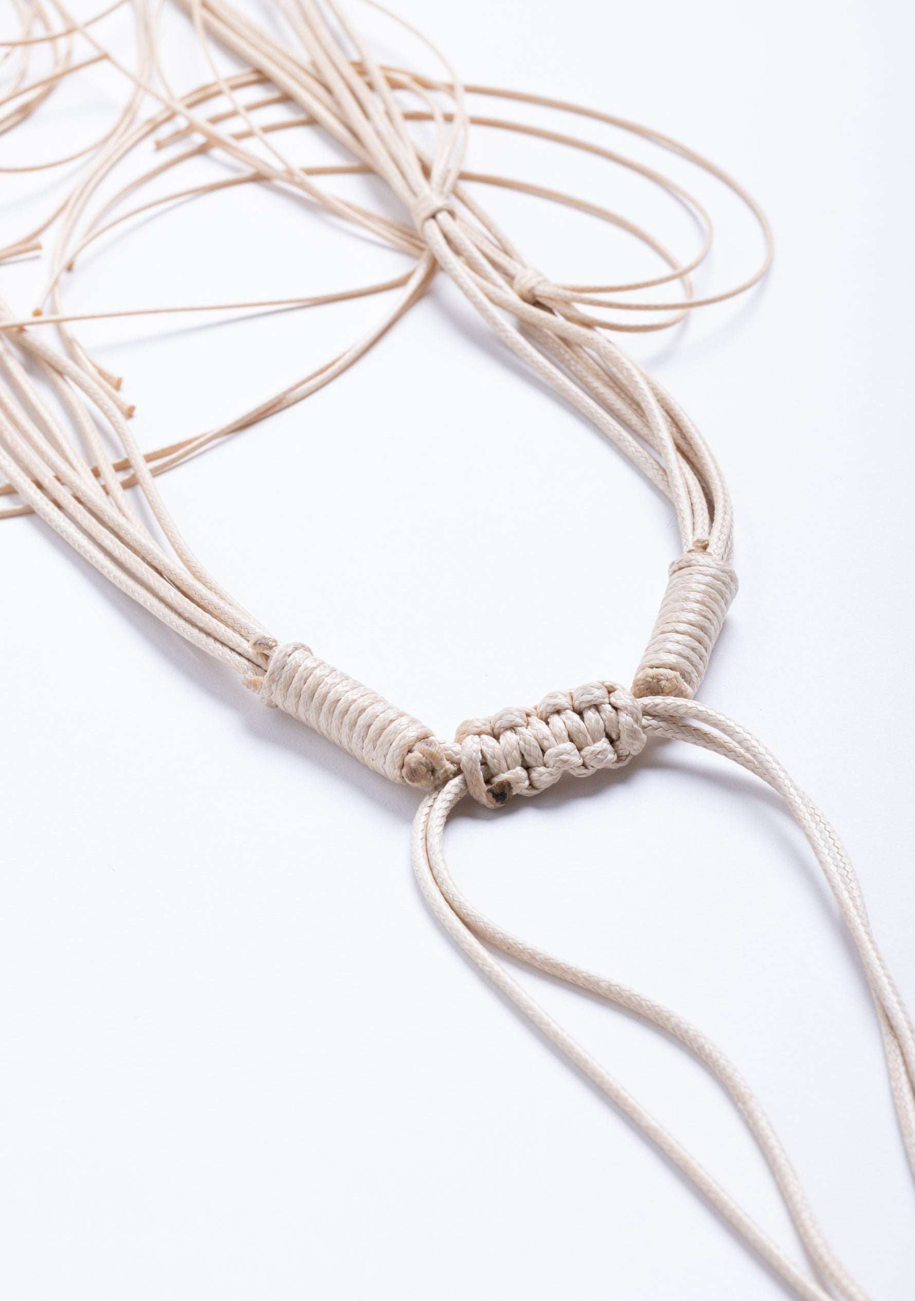 Bunched Beige Cord with Ivory-Honey-Dark Buffalo jewelry Horn Pendant Necklace