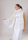 Ivory Cashmere ScarfIvory Feather & Satin Applique