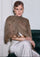 Dk. Khaki Cashmere Scarf Bronze Beads